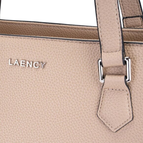 Taupe Women's Large Capacity Faux Leather Tote Bag with Zipper Closure & Matchin - Picture 5 of 9